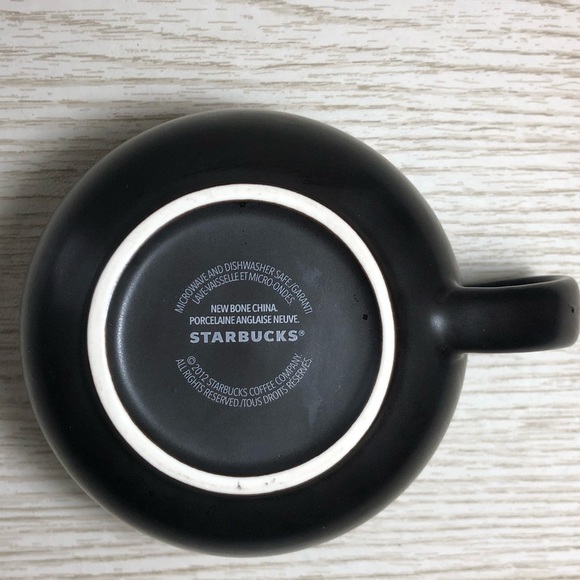 STARBUCKS 2 Large Black Coffee Mug Bone China. - Picture 4 of 6
